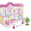 Dream House Doll House With 2 Doll Toy Figures, 4-Story 10 Rooms Dollhouse With Accessories And Furniture, Toddler Playhouse Gift For Kids Ages 3 Toys For 3 4 5 6 Year Old Girls