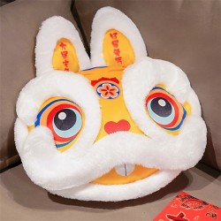 Traditional Rabbit Plush Animal Zodiac Doll Soft Warm Hand Doll Cute Cushion Stuffed Pillow Children New Year Birthday Gift For Kids Friends Lucky Fortune Mascot Spring Festival Room Decoration